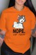 Orange Fashion Street Character Letter O Neck T-Shirts