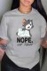 Grey Fashion Street Character Letter O Neck T-Shirts