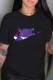Black Fashion Street Print Patchwork O Neck T-Shirts