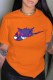 Orange Fashion Street Print Patchwork O Neck T-Shirts