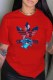 Red Fashion Street Character Print Letter O Neck T-Shirts