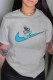 Grey Fashion Street Character Print Patchwork O Neck T-Shirts