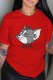 Red Fashion Casual Character Print Letter O Neck T-Shirts