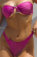 Purple Sexy Solid Hollowed Out Patchwork Swimwears