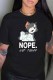 Black Fashion Street Character Letter O Neck T-Shirts