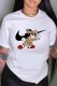 White Fashion Street Character Print Patchwork O Neck T-Shirts
