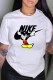 White Fashion Street Character Letter O Neck T-Shirts