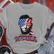 Grey Fashion Street Print Patchwork Letter O Neck T-Shirts