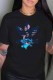 Black Fashion Street Character Print Letter O Neck T-Shirts