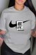 Grey Fashion Street Print Letter O Neck T-Shirts