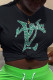 Black Fashion Street Print Patchwork O Neck T-Shirts