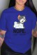 Blue Fashion Street Character Letter O Neck T-Shirts