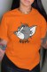 Orange Fashion Casual Character Print Letter O Neck T-Shirts