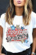White Street Daily Print Patchwork Letter O Neck T-Shirts