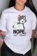 White Fashion Street Character Letter O Neck T-Shirts