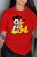 Red Fashion Casual Character O Neck T-Shirts