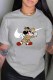 Grey Fashion Street Character Print Patchwork O Neck T-Shirts
