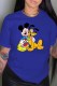 Blue Fashion Casual Character O Neck T-Shirts