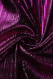 Purple Fashion Sexy Solid Backless Slit Spaghetti Strap Sleeveless Dress Dresses