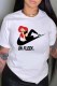 White Fashion Street Character Print Letter O Neck T-Shirts