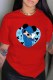 Red Fashion Casual Character Print O Neck T-Shirts