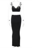 White Fashion Sexy Solid Backless Spaghetti Strap Sleeveless Two Pieces