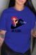 Blue Fashion Street Character Print Letter O Neck T-Shirts