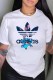White Fashion Street Character Print Letter O Neck T-Shirts