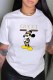 White Fashion Street Character Print Letter O Neck T-Shirts