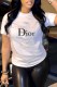 Milky Fashion Casual Print Letter O Neck T-Shirts