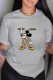Grey Fashion Street Character Patchwork Letter O Neck T-Shirts