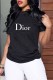 Cowboy Black Fashion Casual Print Letter O Neck T-Shirts