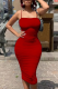 Red Sexy Print Patchwork Spaghetti Strap Pencil Skirt Dresses