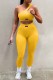 Ginger Fashion Sportswear Letter Patchwork One Shoulder Sleeveless Two Pieces