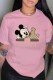 Pink Fashion Street Character Print Letter O Neck T-Shirts