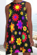 Multicolor Casual Print Patchwork O Neck A Line Dresses