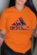 Orange Street Fashion Print Letter O Neck T-Shirts