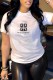 White Fashion Casual Print Letter O Neck T-Shirts