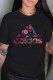 Black Street Fashion Print Letter O Neck T-Shirts