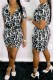 Black Fashion Casual Print Letter Without Belt Turndown Collar Shirt Dress Dresses