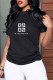 Black Fashion Casual Print Letter O Neck T-Shirts