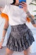 Orange Fashion Print Tassel O Neck T-Shirts