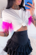 Rose Red Fashion Print Tassel O Neck T-Shirts