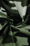 Camouflage Fashion Casual Camouflage Print Basic V Neck Short Sleeve Dress