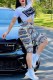 Black Fashion Casual Print Letter O Neck Short Sleeve Two Pieces