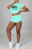 White Sexy Print Bandage Patchwork Backless O Neck Short Sleeve Two Pieces