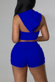 Red Casual Solid Patchwork Zipper Hooded Collar Sleeveless Two Pieces