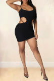 Pink Sexy Solid Patchwork Spaghetti Strap Pencil Skirt Dresses