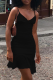 Black Fashion Solid Flounce Off the Shoulder Trumpet Mermaid Dresses