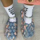Blue Pink Fashion Casual Hollowed Out Round Comfortable Shoes